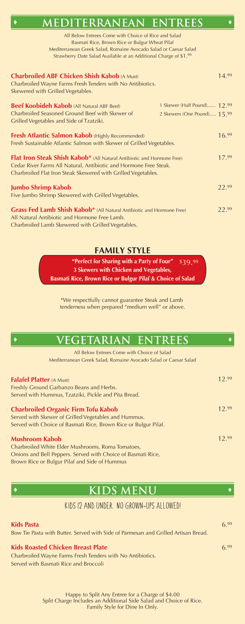 Panini Kabob Grill's InHouse Menu (with Breakfast) Panini Kabob Grill