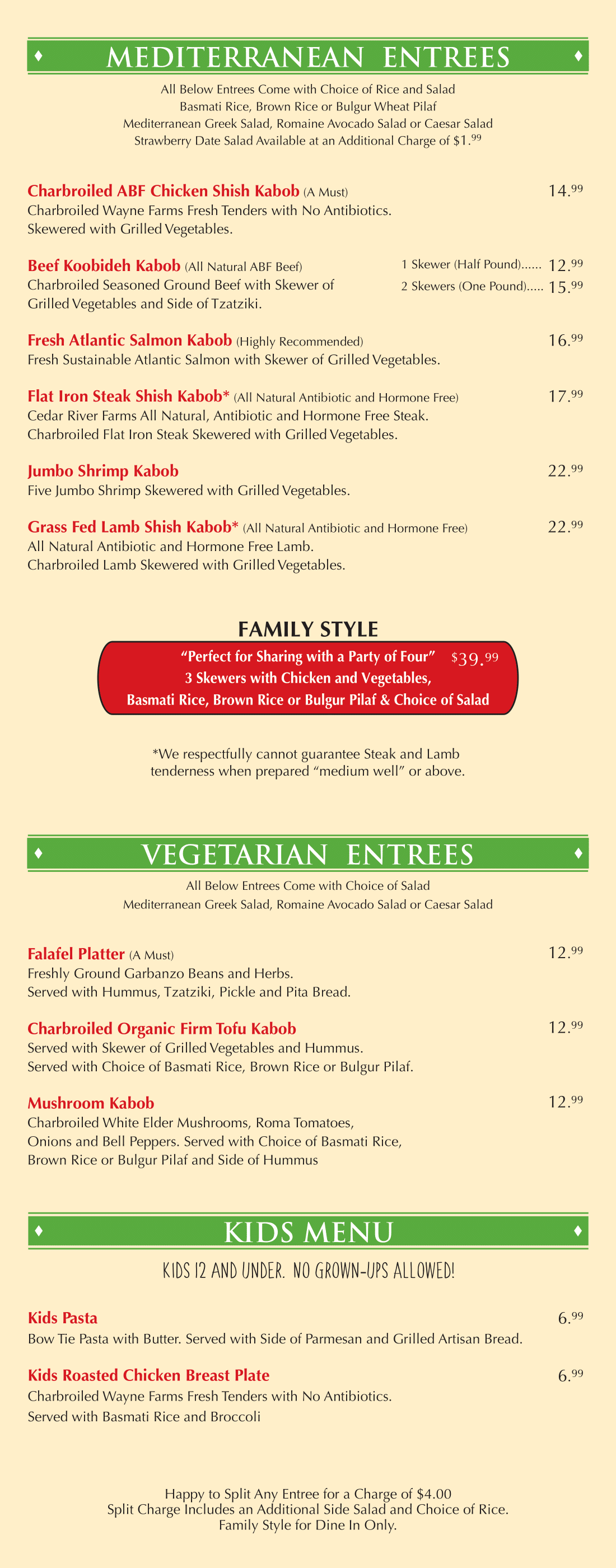 Panini Kabob Grill's InHouse Menu (with Breakfast) Panini Kabob Grill