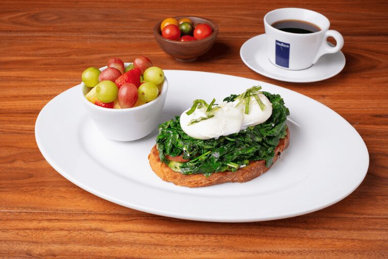 Spinach Poached Open Faced