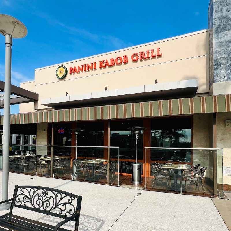 Exterior of Panini Kabob Grill restaurant in Marina Del Rey, CA.