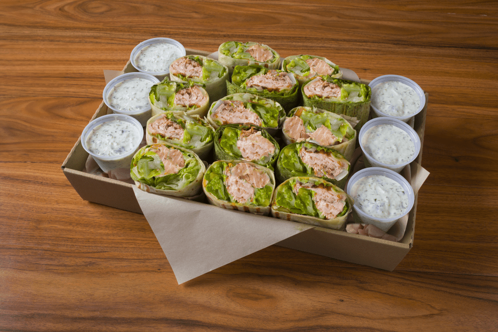 Salmon Caesar Wrap Tray